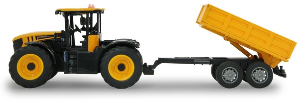 Tractor Teledirigido JCB Fastrac Tractor con Remolque Basculante 1:24 2,4GHz